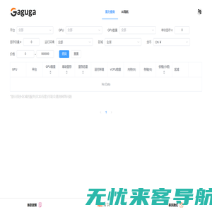 Gaguga|GPU算力比价导购平台、AI导航平台